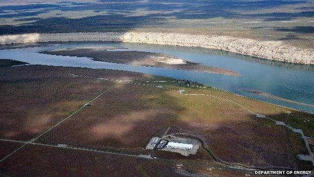 View of the Columbia River at the top of Hanford land