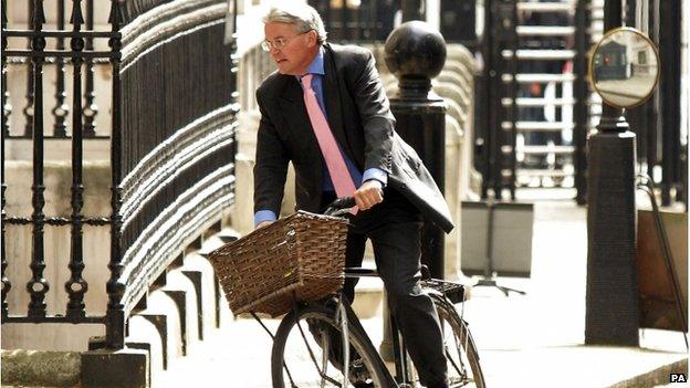 Andrew Mitchell on a bike