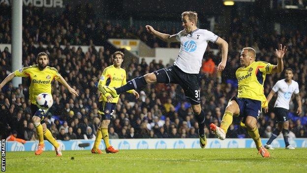 Tottenham's Harry Kane scores