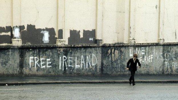 Political graffiti in Belfast in 1971