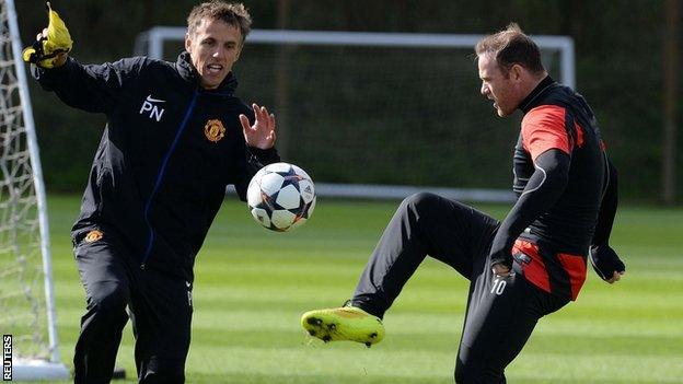 Wayne Rooney in Manchester United training