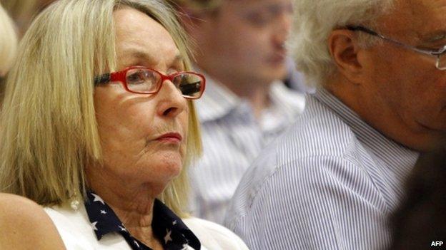 June Steenkamp in court, Pretoria, South Africa - 8 April 2014