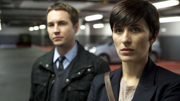 Martin Compston as Detective Sergeant Steve Arnott and Vicky McClure as Detective Constable Kate Fleming in Line of Duty