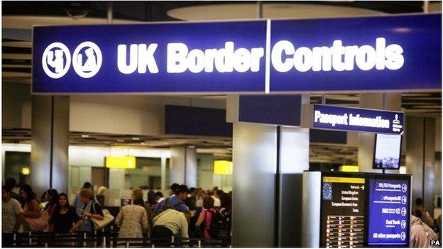 UK border controls at Heathrow Airport