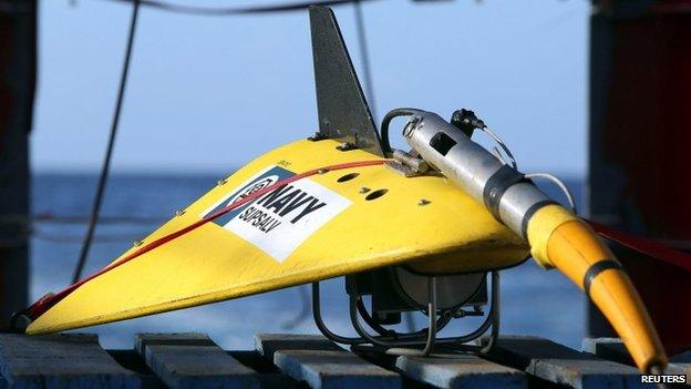 The towed pinger locator being used to listen for signals (file image)