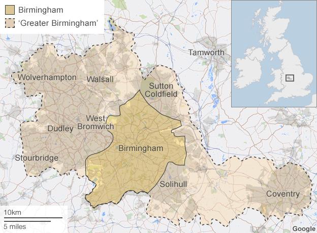 Greater Birmingham map