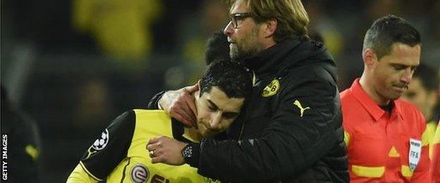 Henrikh Mkhitaryan and Jurgen Klopp