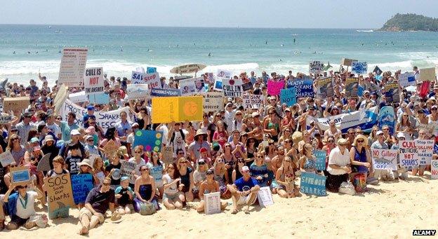 Protest in Manly, Sydney