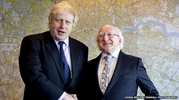 Boris Johnson and Michael D Higgins