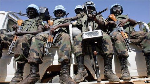 Unamid peacekeepers in Fasher, the Sudanese region of Darfur (file image)