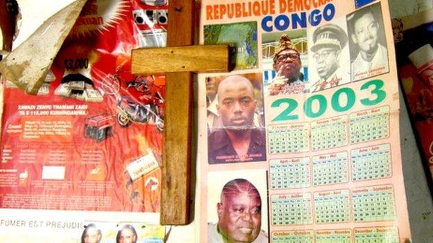 An old calendar of the wall of Jean-Marie's house in Rutshuru, DR Congo