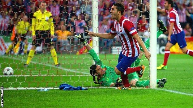 Koke scores for Atletico Madrid v Barcelona