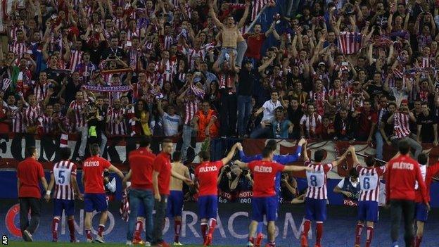 Atletico fans celebrate