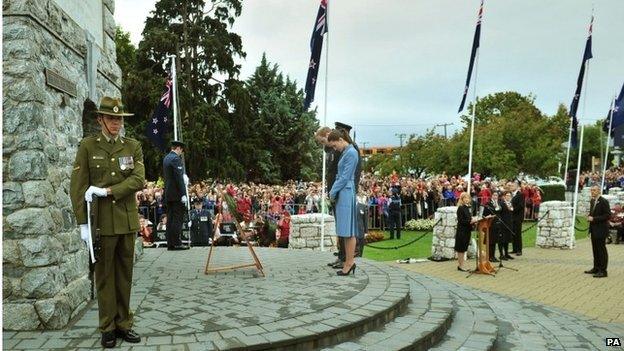 Duke and Duchess of Cambridge at wreath laying