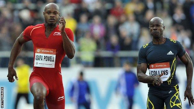 Asafa Powell and Kim Collins