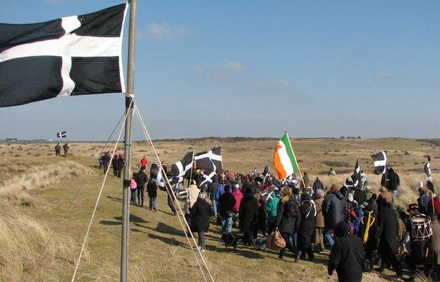 St Piran's day procession