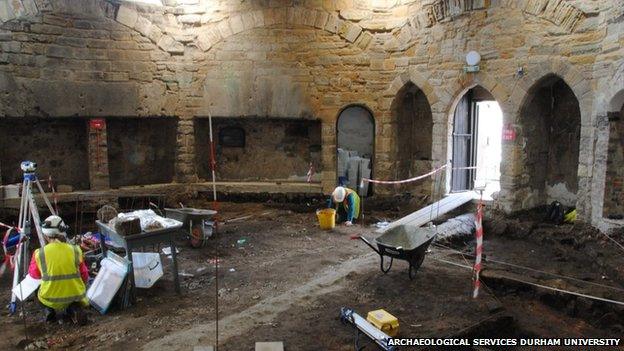 Excavation in progress inside the Great Kitchen