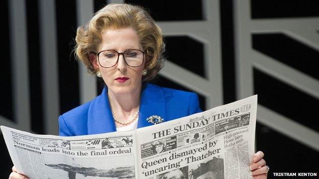 Fenella Woolgar as Mags in Handbagged