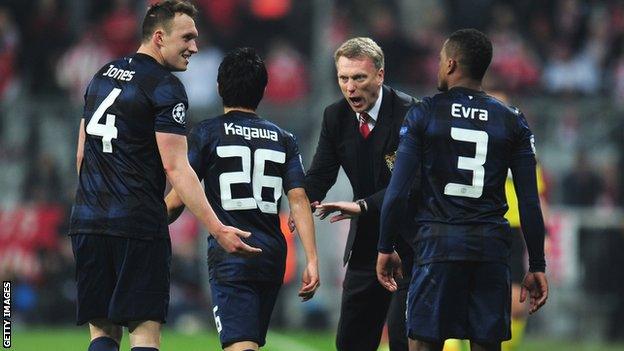 David Moyes cautions his United players after they took a lead against Bayern that they soon lost