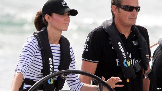 The Duchess of Cambridge racing yachts in New Zealand