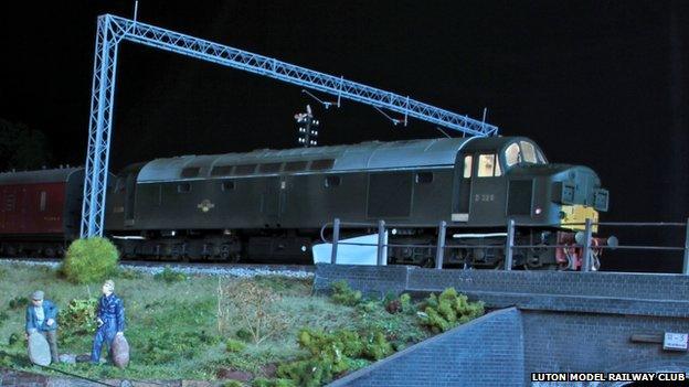 Scene from Luton Model Railway Club's recreation of the Great Train Robbery