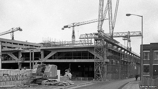 Construction of Northampton Greyfriars Bus Station 1975