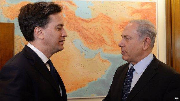 Ed Miliband and Benjamin Netanyahu