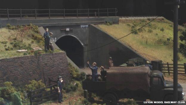 Scene from Luton Model Railway Club's recreation of the Great Train Robbery