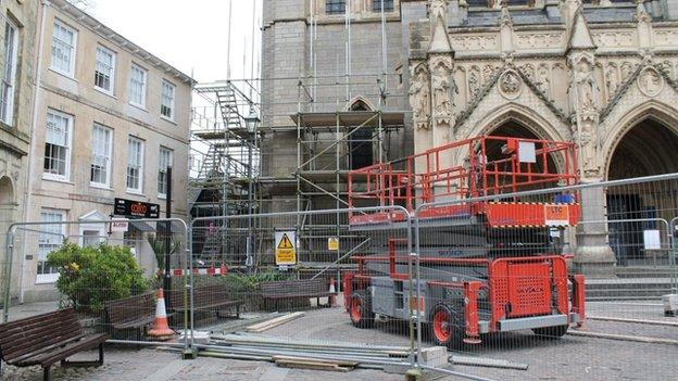 Truro Cathedral scaffolding