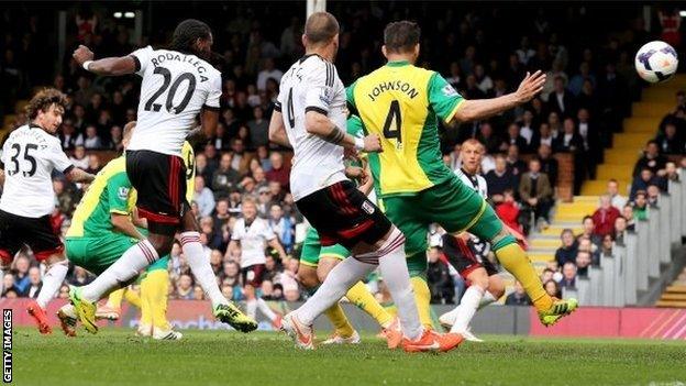 Hugo Rodallega opens the scoring for Fulham