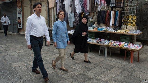 Ed Miliband and wife Justine were shown around the Old City of Jerusalem