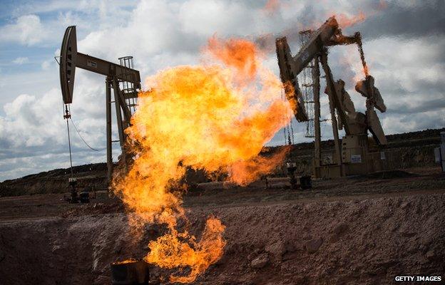 Oil flare in South Dakota