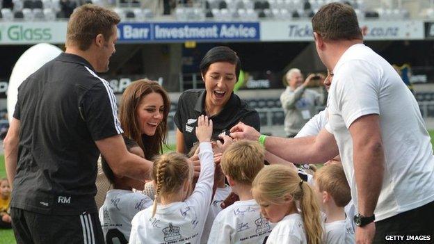 The Duchess cheers on her team of players.