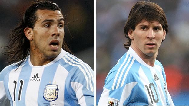 Carlos Tevez and Lionel Messi