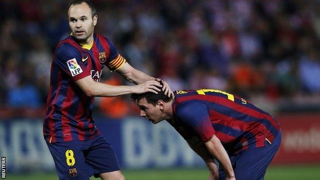 Andres Iniesta and Lionel Messi