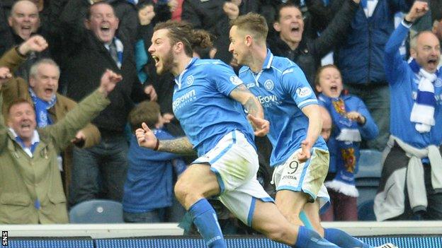 Stevie May celebrates