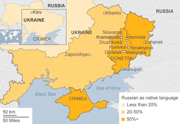 Eastern Ukraine map