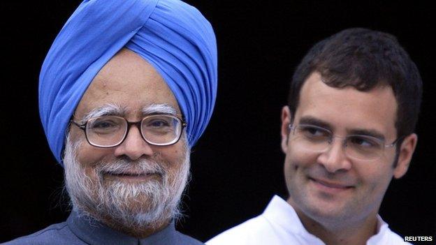 Manmohan Singh and Rahul Gandhi