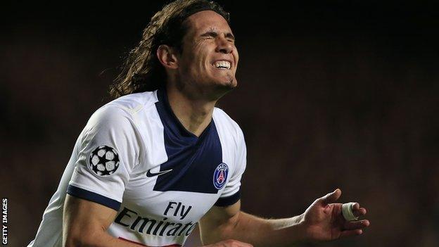 Paris St-Germain's Edinson Cavani