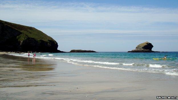 Portreath beach in Cornwall