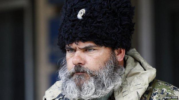 Pro-Russia protester in Sloviansk