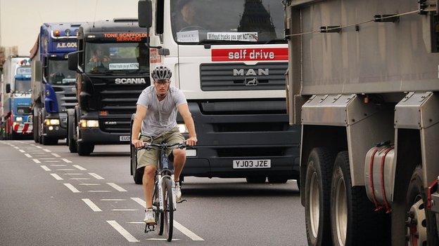 Cyclist/lorries in London