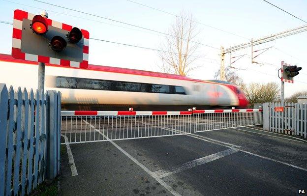 level crossing at Wedgwood train station in Stoke-on-Trent,