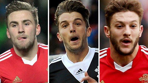 Luke Shaw, Jay Rodriguez and Adam Lallana