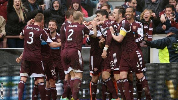 Hearts have been relegated from the Premiership