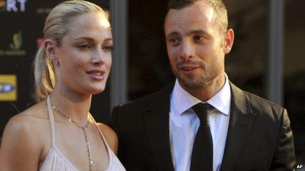 South African Olympic athlete Oscar Pistorius and Reeva Steenkamp