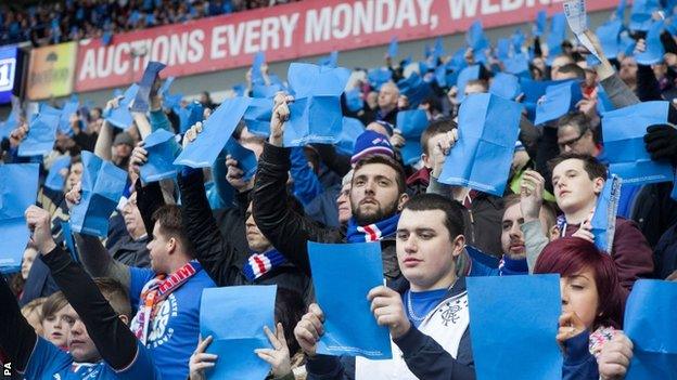 Rangers fans at Ibrox