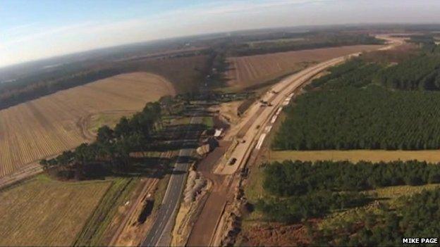 The start of the Elveden bypass