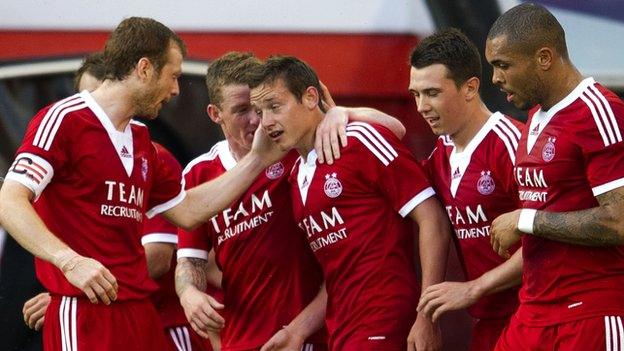 Aberdeen players celebrate