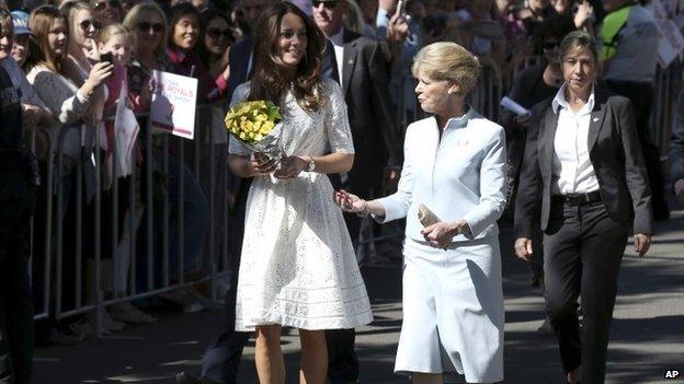 Duchess of Cambridge and Jennifer Dudly, wife of Glenn Dudley, president of the Royal Agricultural Society